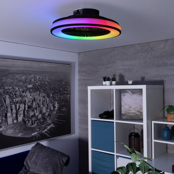 LED-lampa med fläkt RGB+CCT