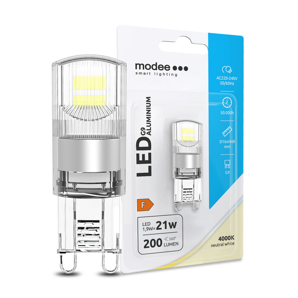 LED G9 lampa 1,9W | Neutralvit 4000K | Aluminium
