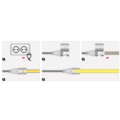Vattentät Neon COB LED strip | 9W/m | 230V | 4000K | Dimbar | Super-flex