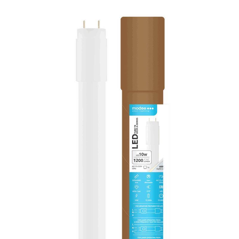Modee | LED-lysrör 60cm | Kallvit 6000K | 10W | 120 LM/W | Glas Modee | LED-lysrör 60cm | Kallvit 6000K | 10W | 120 LM/W | Glas