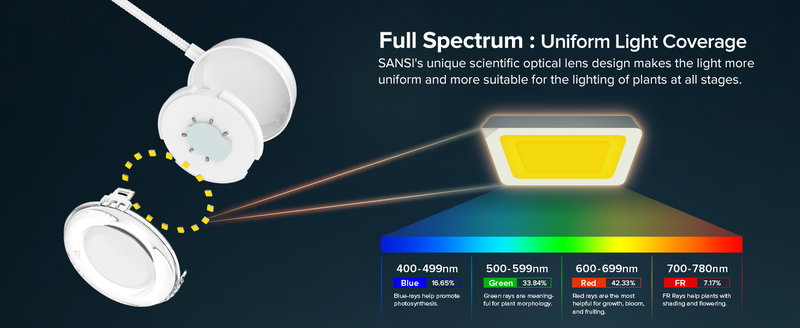 SANSI 10W Växtlampa | Full spektrum 4000K - med timer