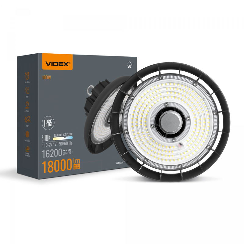 VIDEX | High bay Light | 100W | 180 LM/W | 5000K | IP65