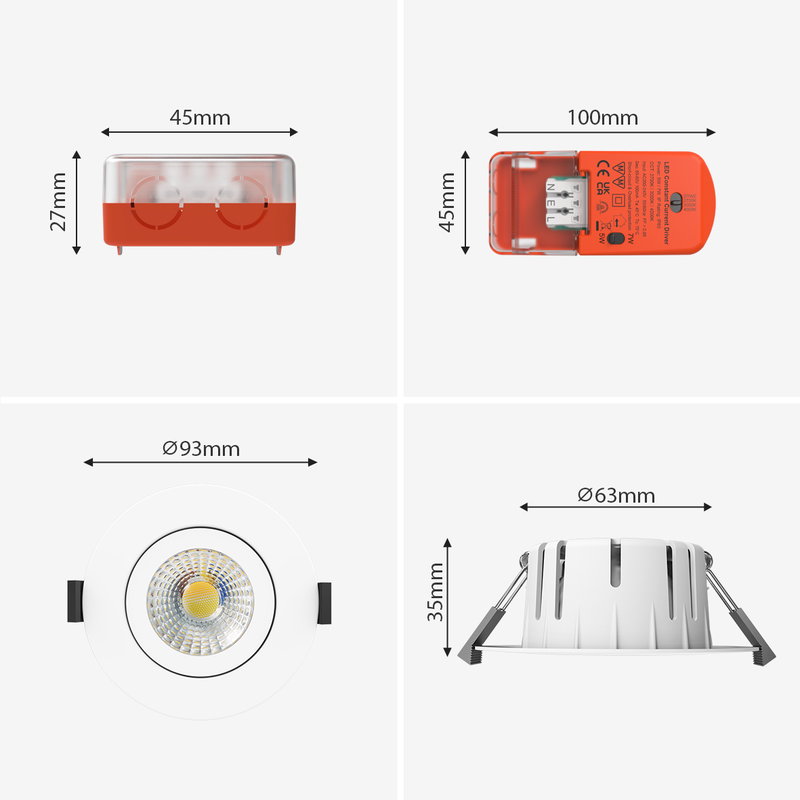 LED Downlight Orbit | 5-7W | CCT+Dim2Warm | 2700-4000K | IP65 | Dimbar | Värmeskydd