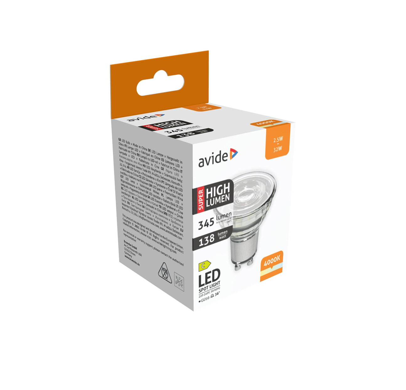 LED GU10 Spot 2,5W | Neutralvit 4000K | Super High Lumen