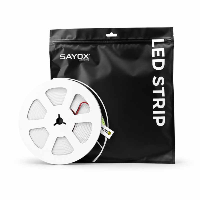 Sayox | Mini LED Neon Flex | För infräsning | 3x6 mm | 24V | IP67 | 4,8W/m | 5 meter