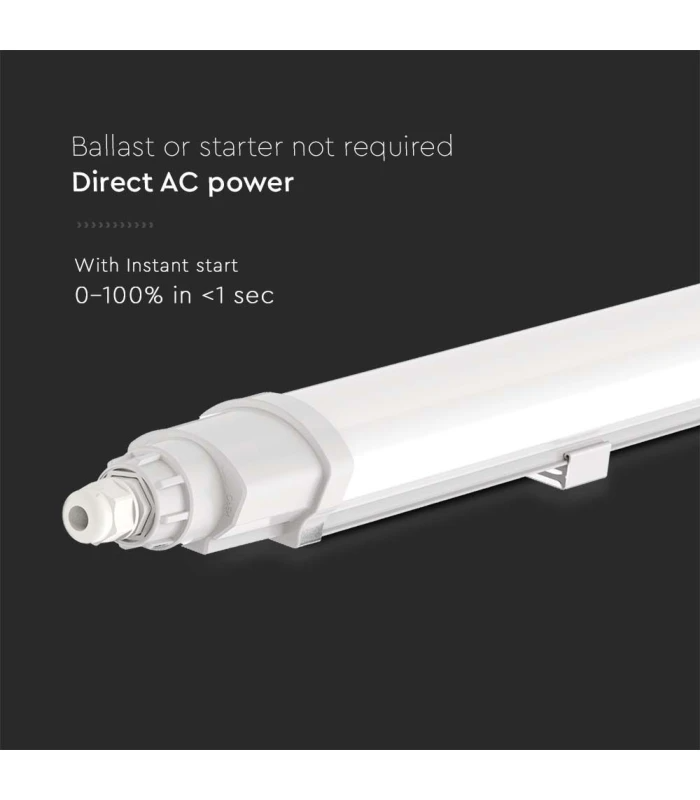 V-TAC LED armatur 150cm | 48W | Kallvit 6500K | 120 LM/W | IP65