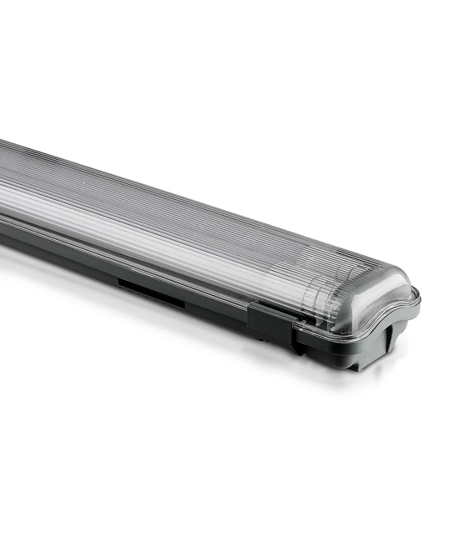 V-TAC | LED-lysrörsarmatur 120 cm | 2x18W | Kallvit 6400K | IP65 | Inkl. lysrör