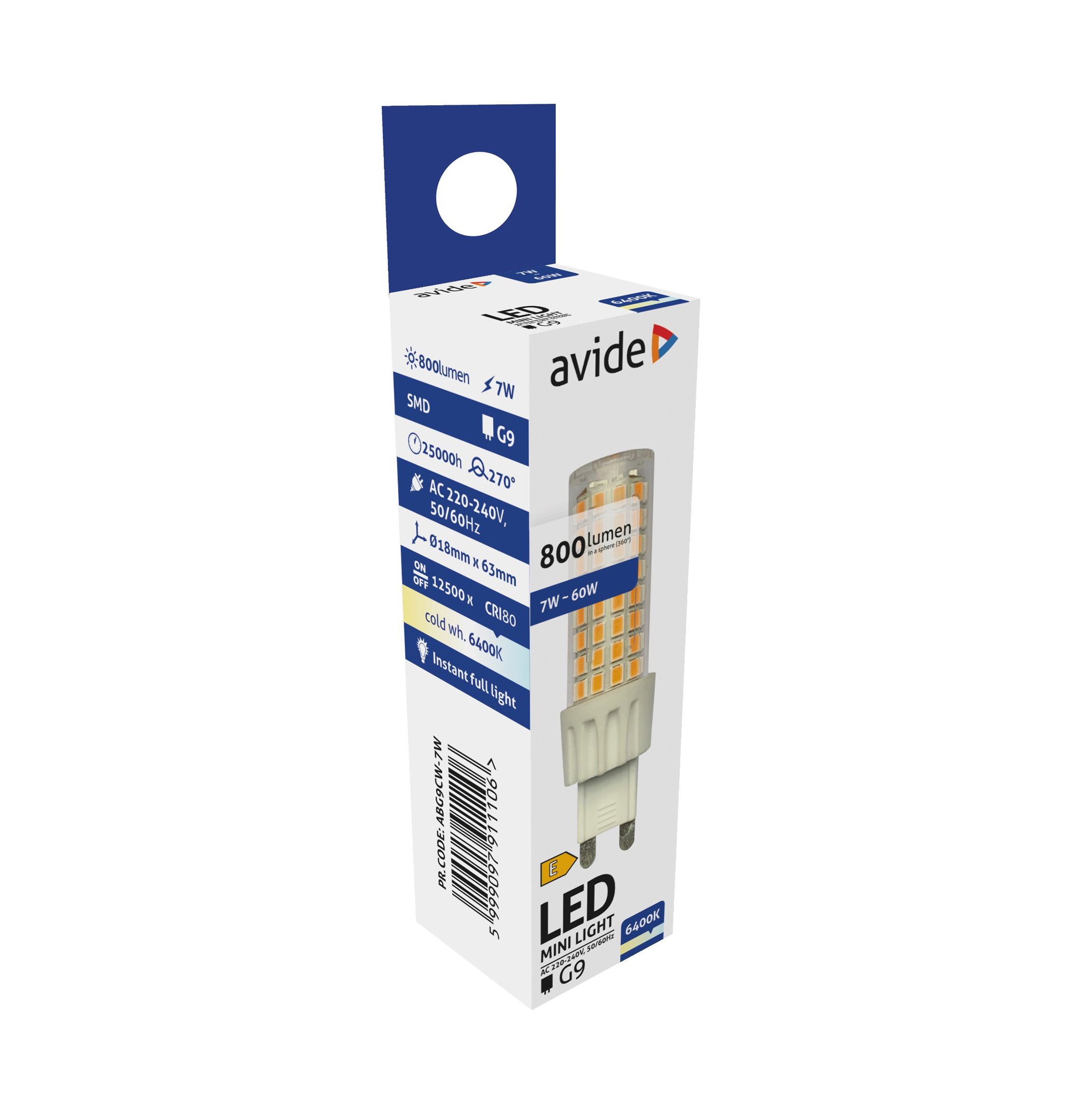 LED-G9 ljuskälla 7W | Kallvit 6400K