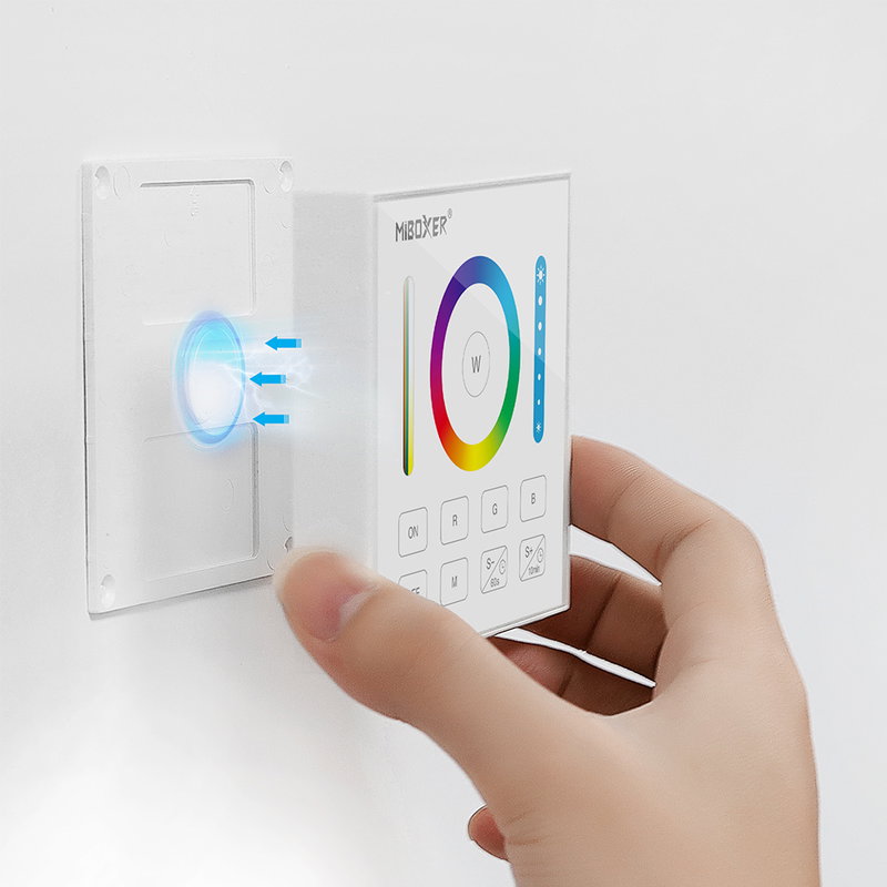 MiBoxer RGB+CCT väggomkopplare 1 kanal struktur  färgkontroll batteridriven B0-B