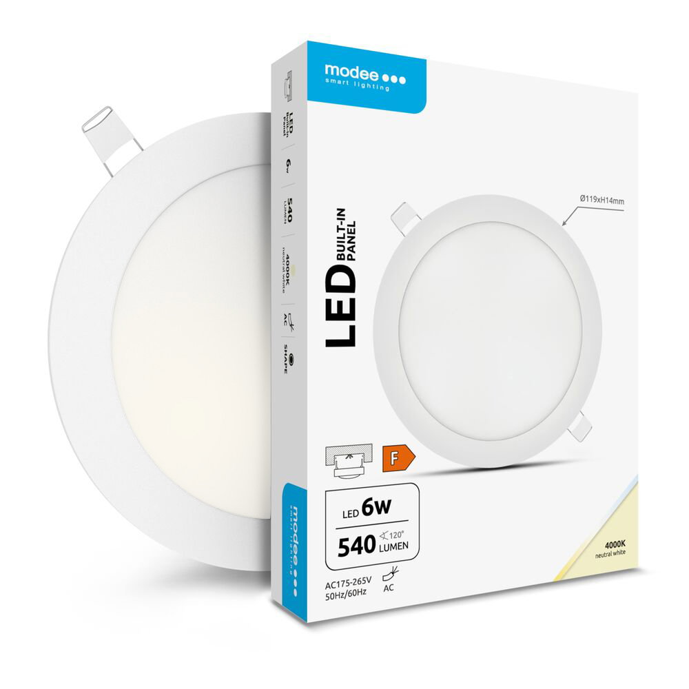 LED Downlight | Neutralvit 4000K | 6W | ø119 mm | Rund | Infälld
