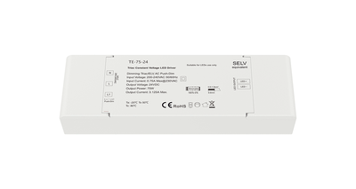 Dimbar strömförsörjning | 75W | 24V | RF + Push-dim