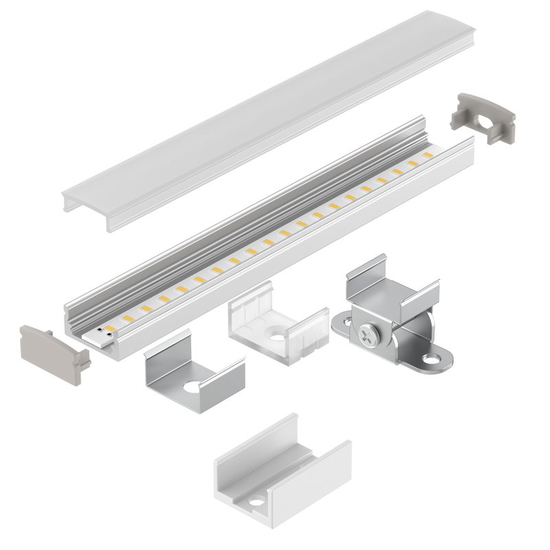 LED Profil | SS17 | Utanpåliggande | 17 x 8,4mm | 1 & 2 meter