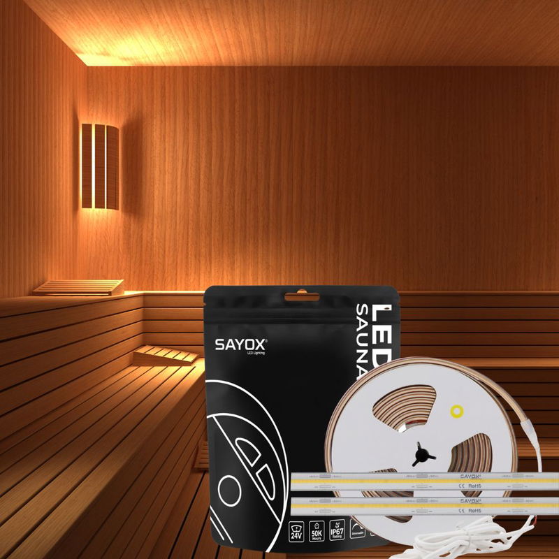 Bastubelysning komplett paket 5 meter