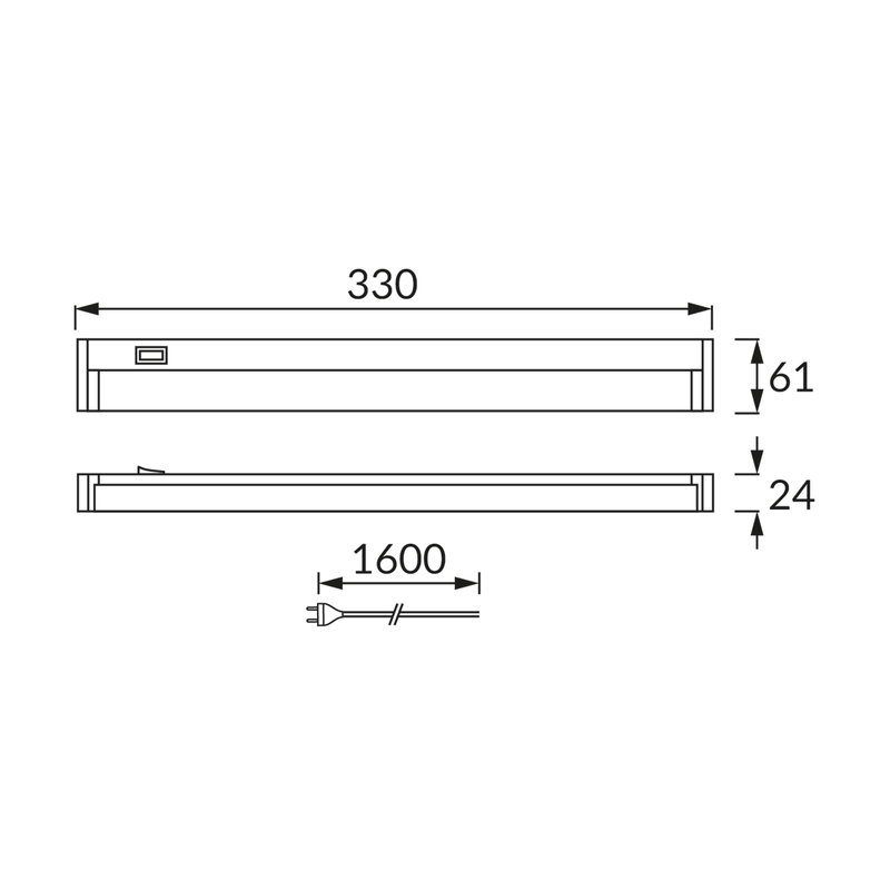 LED Bänkbelysning | 6,5W | 30cm | Neutralvit 4000K | inkl. Stickpropp