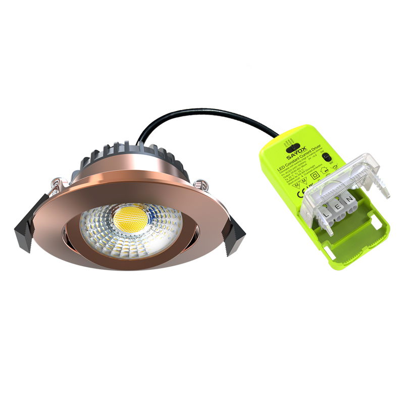 LED Downlight Slimmy | 5-8W | 3CCT | D2W | IP65 | Dimbar | Brons | Värmeskydd