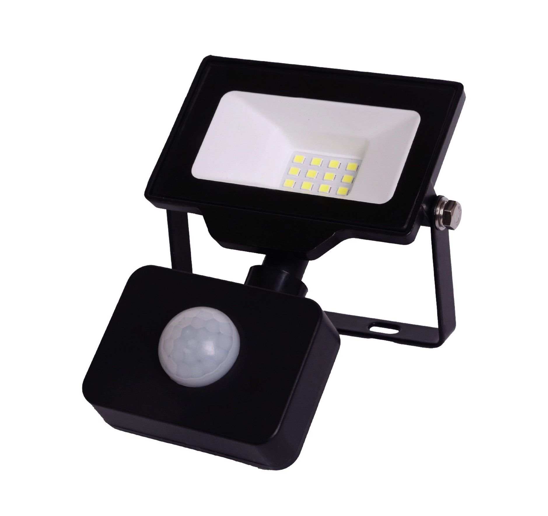 Avide | LED strålkastare 10W | Kallvit 6400K | IP44 | Med sensor
