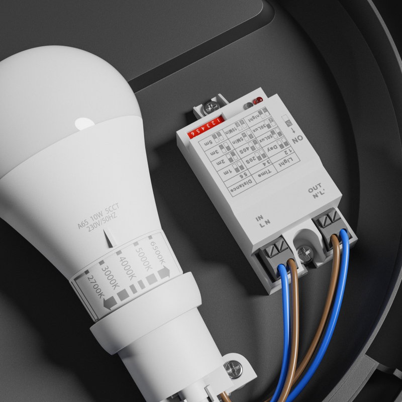 LED plafond med mikrovågsrörelsesensor | E27 | IP65 | Svart | IK-08 klass