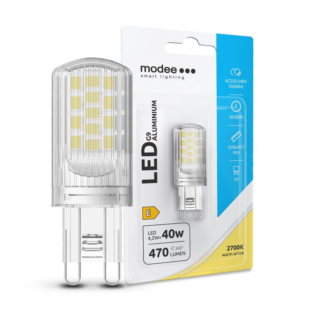 LED G9 lampa 4,2W | Varmvit 2700K | Aluminium