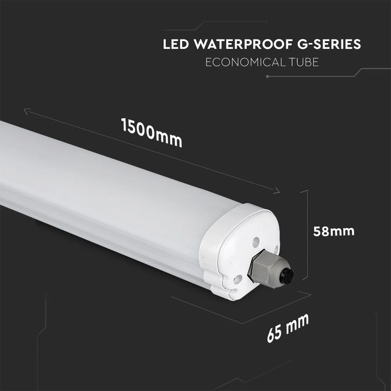 V-TAC LED armatur 150cm | 48W | Neutralvit 4000K | 120 LM/W | IP65