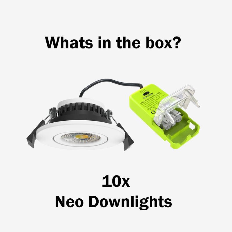 10-pack | LED Downlight Neo | 8W | Dimbar | 3CCT+D2W | IP65 | Inkl. värmeskydd | ø68 | RA>95