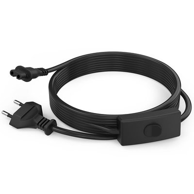 Strömkabel med strömbrytare till växtarmatur PRO+ | 1,5 meter | Svart