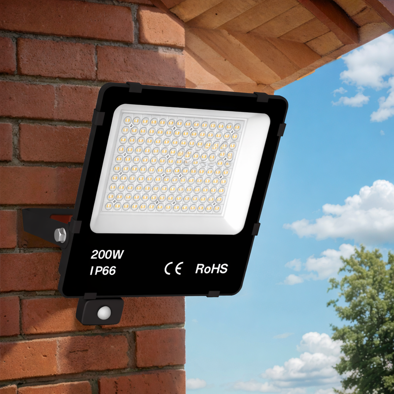 LED strålkastare PRO+ med PIR sensor | 400W | Neutralvit 4000K | IP66