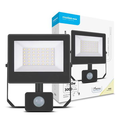 Modee Lighting LED strålkastare 30W |  Neutralvit 4000K | IP54 | + sensor