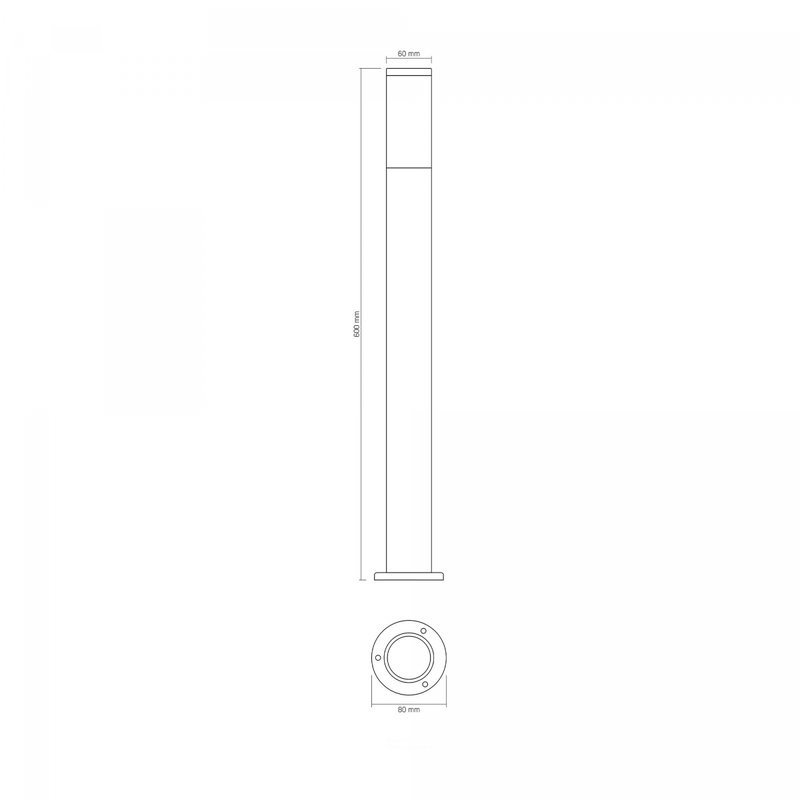 VIDEX | Uppfartslampa | IP54 | GU10 | 60cm