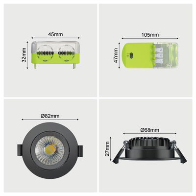 LED Downlight Slimmy V2 | 8W | CCT | 2700-3000K-4000K | IP65 | Dimbar | Värmeskydd