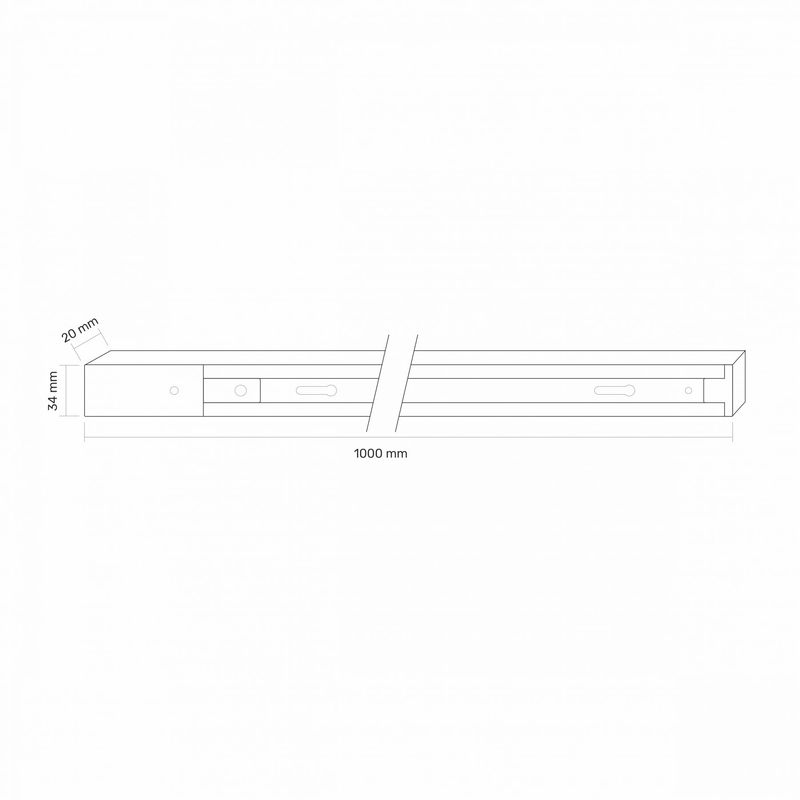 VIDEX | Tracklight-skena 1 meter | 1-fas | Svart