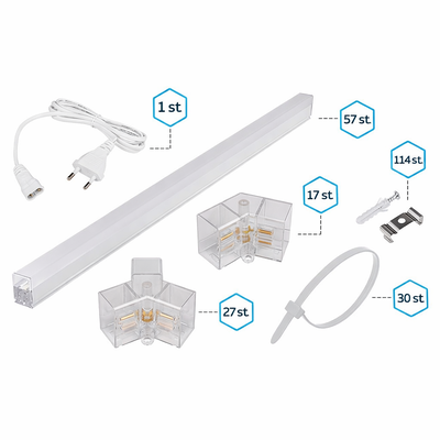 Hexagonbelysning | 456W | 6500K | Komplett paket | 420x238 cm