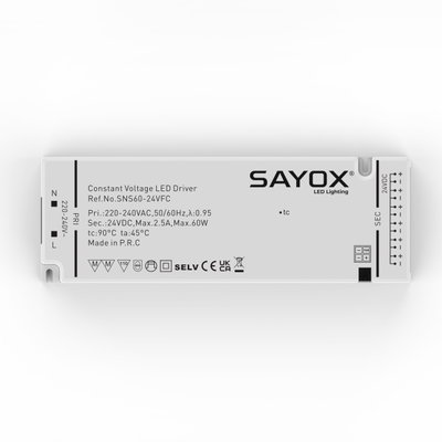 Sayox | 24V | Plug & Play LED-driver | 60W | Med 1,5 meter strömkabel | IP20