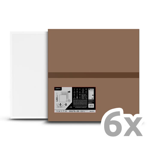 6-pack | LED Panel 60X60cm | Neutralvit 4000K| 36W | UGR<22
