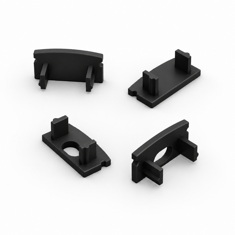 Sayox | RS23 | Ändavslut för LED-profiler | Svart | Plast | 4-pack