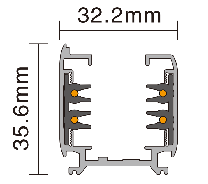 Skena | 1,5 meter | Svart | 3-fas | 4-ledare