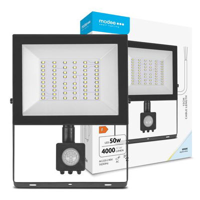Modee Lighting LED strålkastare 50W | Kallvit 6000K | IP54 | + sensor