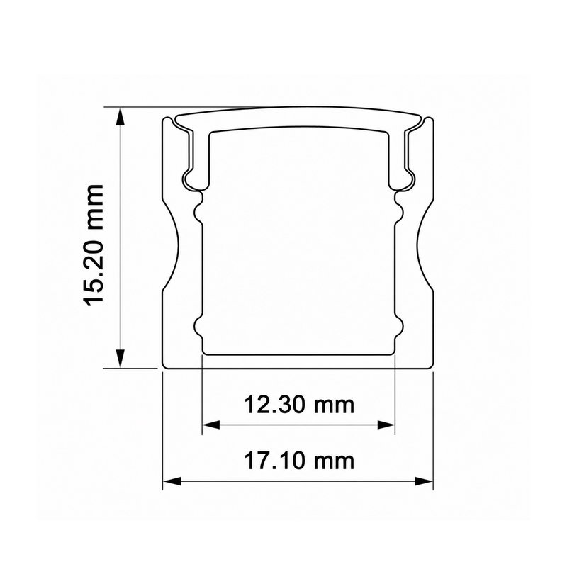 Sayox | LED profil | SSD17 | Utanpåliggande | 17 x 15,2 mm | 1 meter