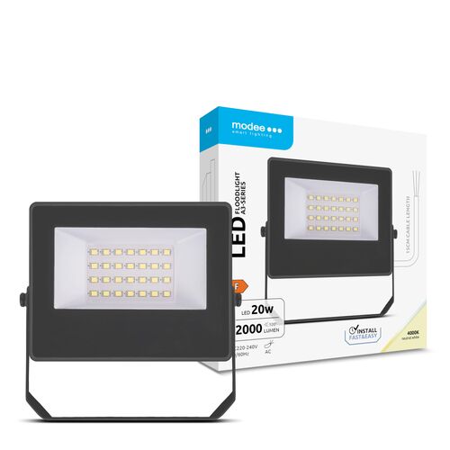 Modee Lighting LED strålkastare 20W | Neutralvit 4000K | IP65