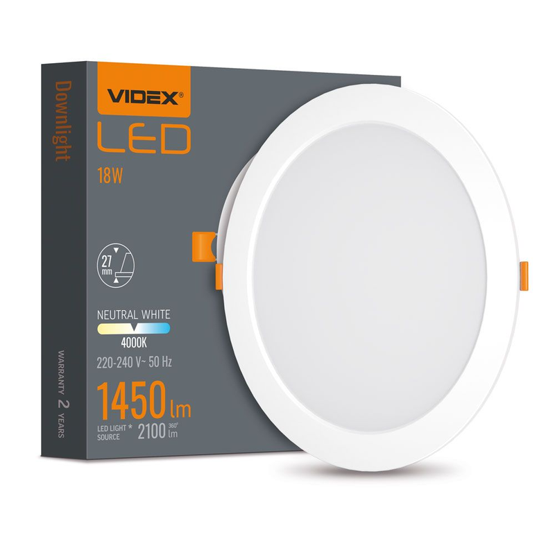 VIDEX | LED-Downlight 18W | Neutralvit 4000K | IP20
