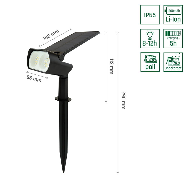 OCULUS SOLARIS LED Solcellslampa IP65 4000K