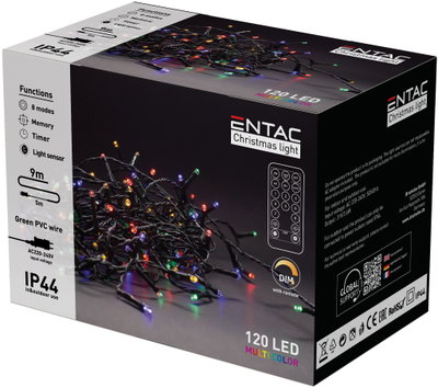 Jul 120 LED-belysning | Multicolor 9m med fjärrkontroll | IP44