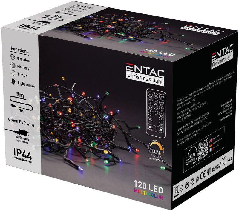 Jul 120 LED-belysning | Multicolor 9m med fjärrkontroll | IP44