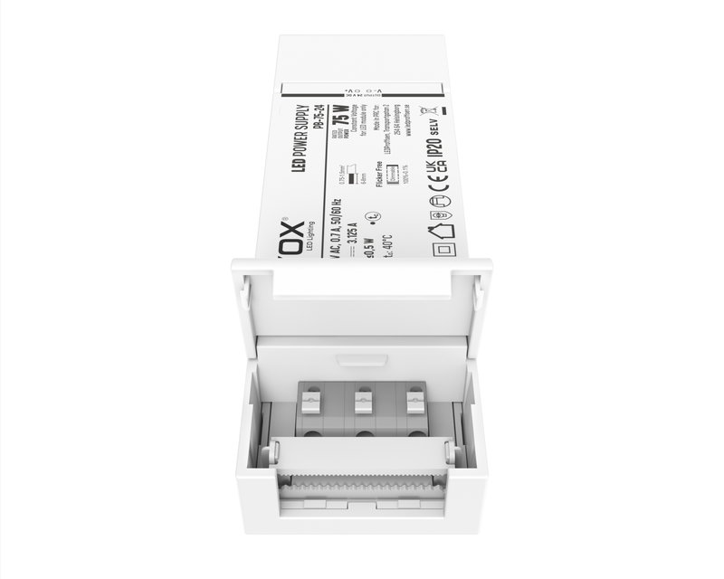 Dimbar strömförsörjning | 75W | 24V | Fas-dim + Push-dim