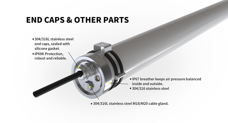 LED armatur 60W | 150cm | IP69K | D-märkt | 150 cm