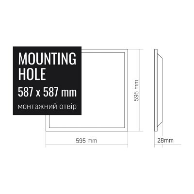 VIDEX | LED-infälld panel 36W | 3000-4000-6000K | IP20
