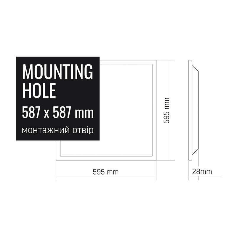 VIDEX | LED-infälld panel 36W | 3000-4000-6000K | IP20