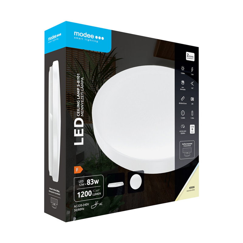Modee LED taklampa 12W 4000K D260x55mm S-B101 (1200 lumen) ERP