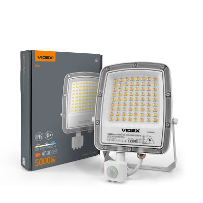 VIDEX | LED-strålkastare med rörelsesensor 50W | CCT 3000K - 6500K | IP65