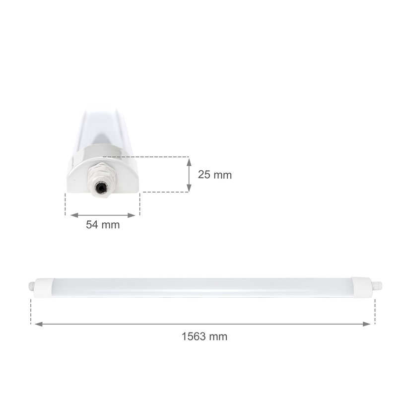 Vattentät 45W LED armatur | IP65 | 130 LM/W