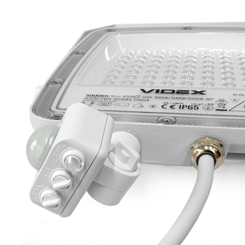 VIDEX | LED-strålkastare med rörelsesensor 50W | CCT 3000K - 6500K | IP65